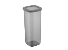 קופסת פלסטיק ריבוע מכסה סיליקון 1.75 ליטר - אפור